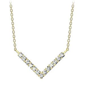 Yellow Gold Silver Chevron Necklace